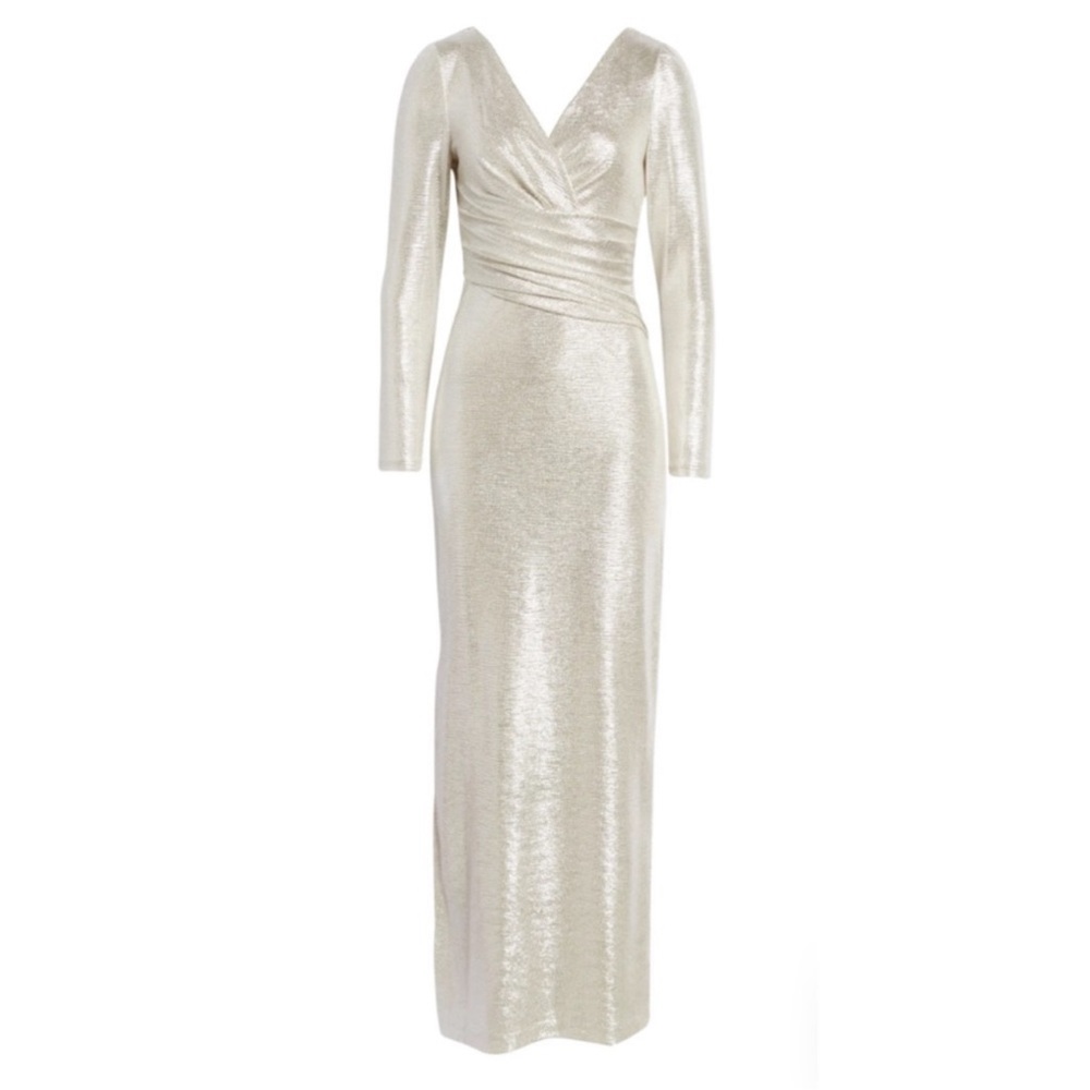 Ruched Eliza J Gold Gown